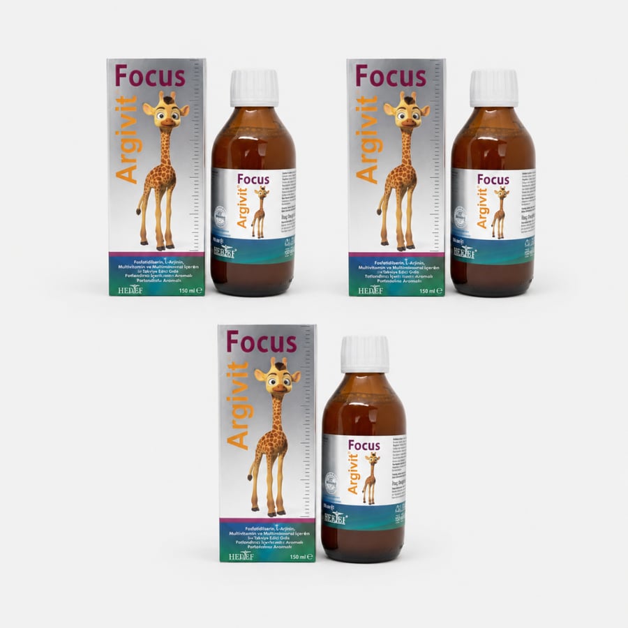 كورس 3عبوات شراب  Argivit focus ل3 شهور