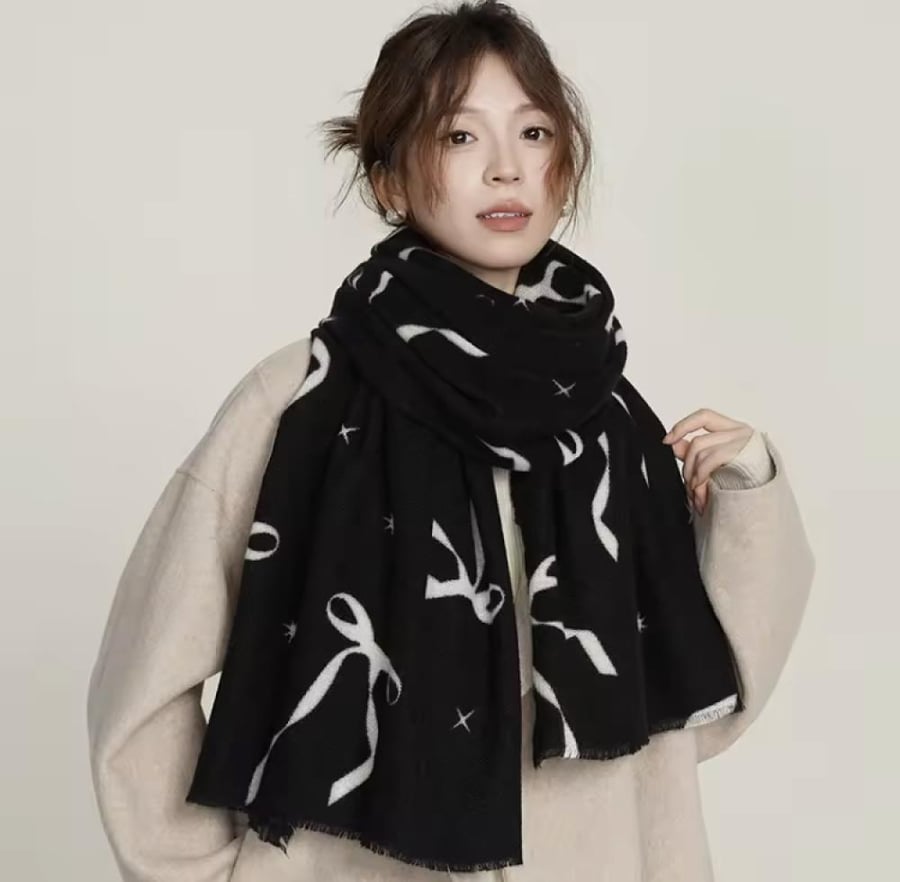 شال بينك بو| Scarf Bow