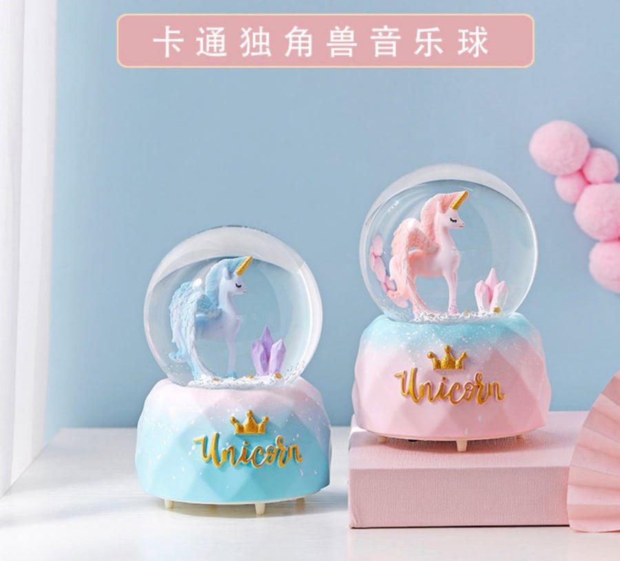 صندوق موسيقى ثلجي وحيد القرن | Unicorn