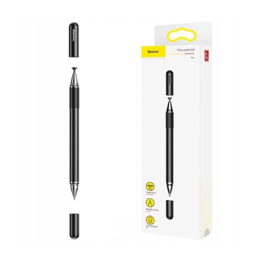 قلم تابلت ذكي للرسم برأسين مزدوجين وسيليكون ناعم من باسيوس (Baseus Household Pen Dual-Using Stylus Pen)