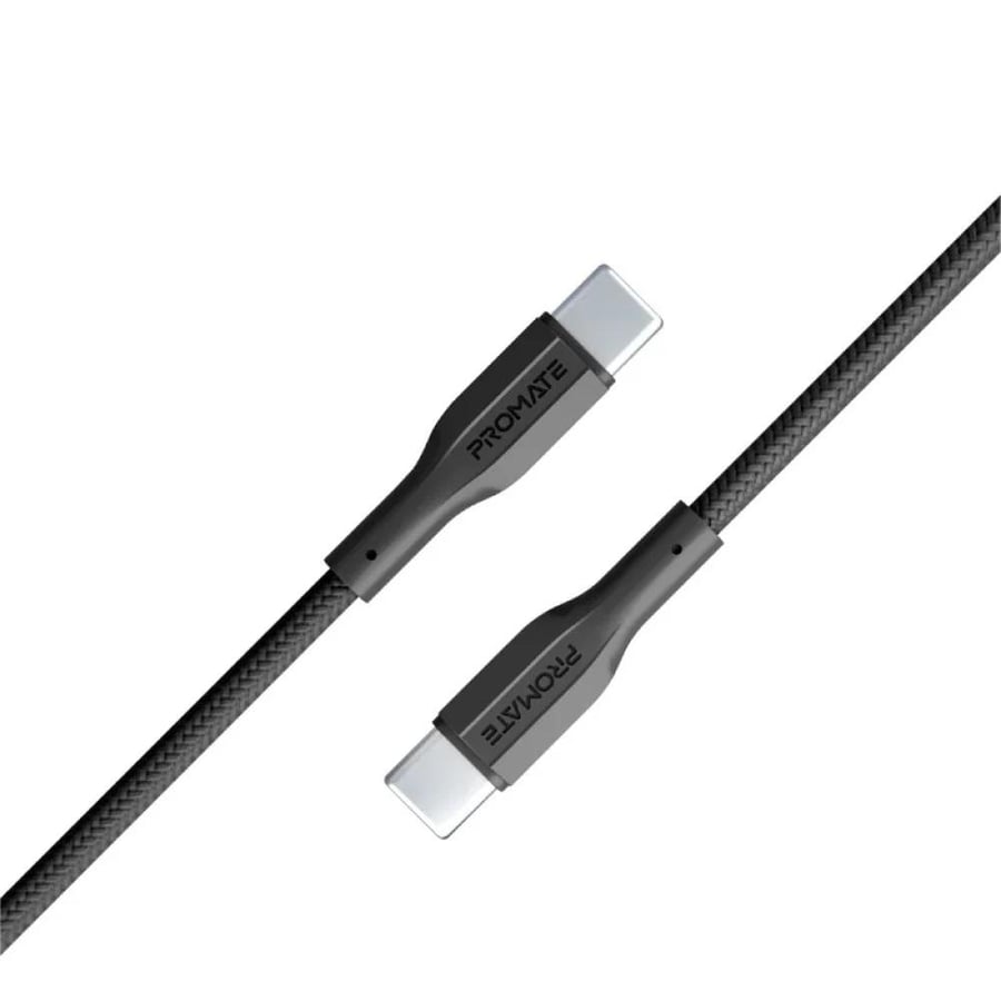 كيبل بروميت تايب سي إلى تايب سي – كابل شحن سريع ونقل بيانات (Promate Type-C to Type-C Cable)