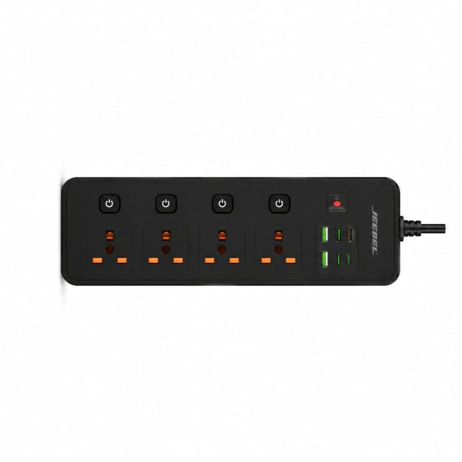 منصة توصيل طاقة ووصلة كهربائية 4 منافذ 3250 واط 5متر  VolTix من جيبيل (Jeebel VolTix 4-Way Power Socket 3250W)