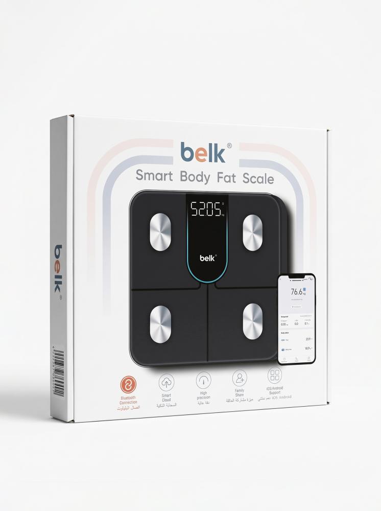 ميزان بيلك الذكي لقياس الوزن ونسبة الدهون والجسم موديل BL-SC01 (Belk Smart Body Fat Scale)