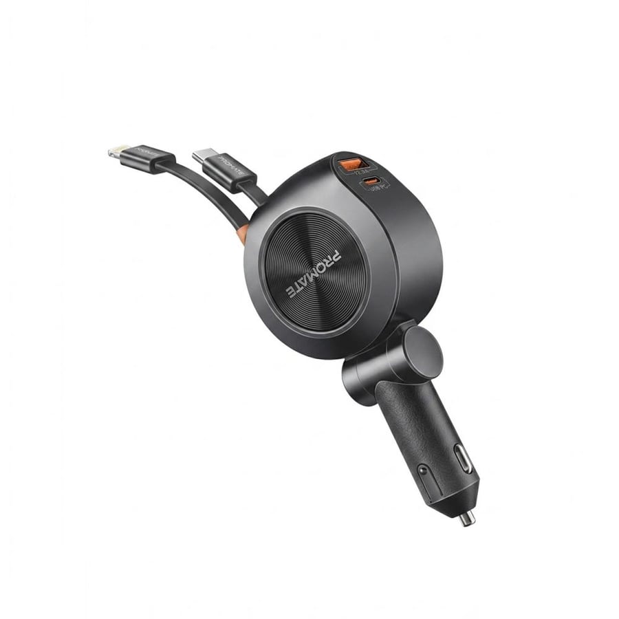 فيش ولاعة بروميت بقوة 88 واط – شاحن سيارة سريع متعدد المنافذ (Promate 88W Fast Car Charger)