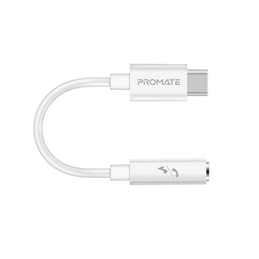 محول وادابتر بروميت من تايب سي الى AUX – وصلة سماعات 3.5mm (Promate Type-C to AUX 3.5mm Adapter)