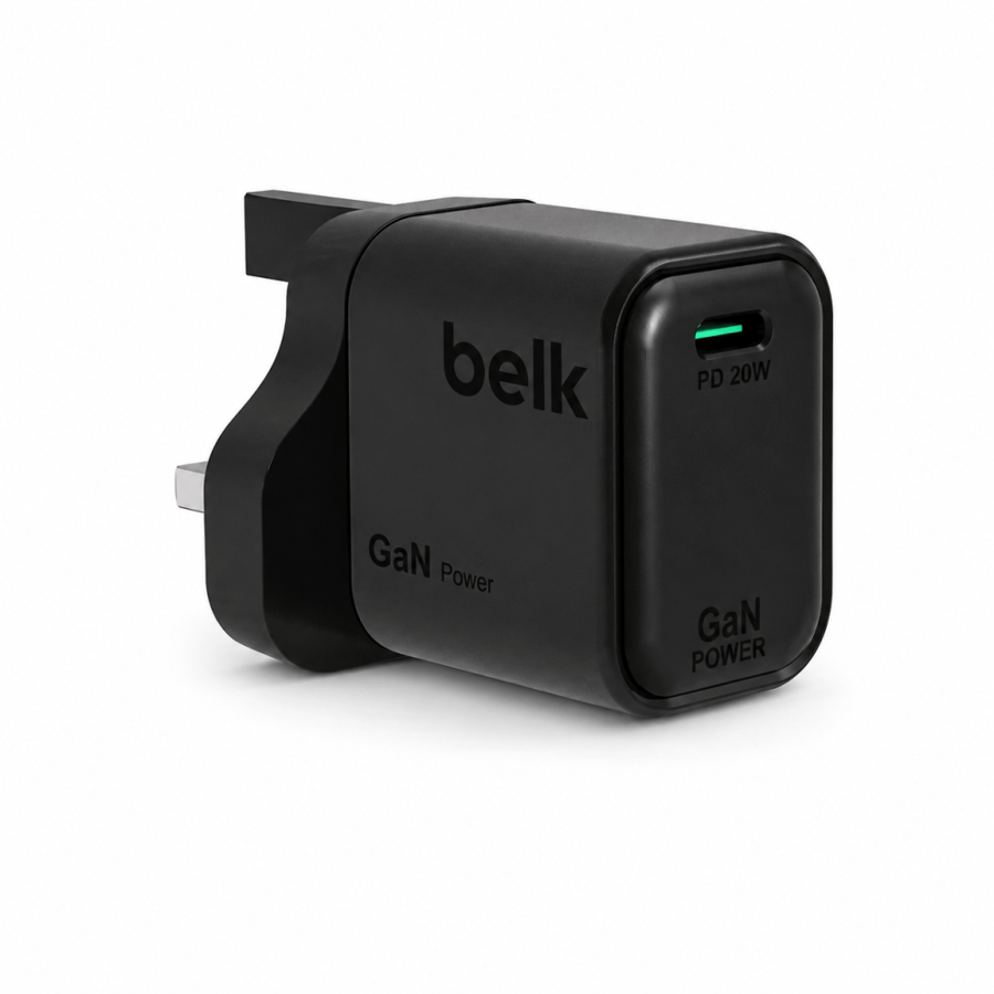شاحن جداري سريع بقوة 20 واط بتقنية جان (GaN) من بيلك (Belk 20W GaN Wall Charger)