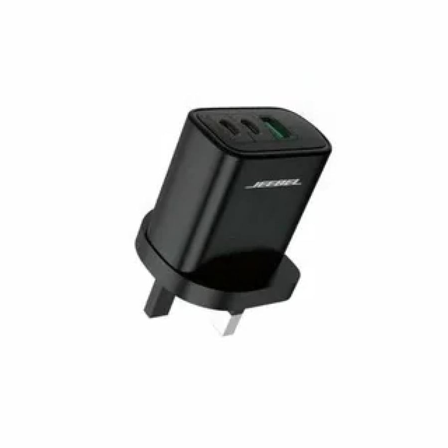 شاحن جداري سريع 65 واط بـ 3 منافذ (2PD + USB) من جيبيل (Jeebel 65W 2PD+USB Wall Charger)
