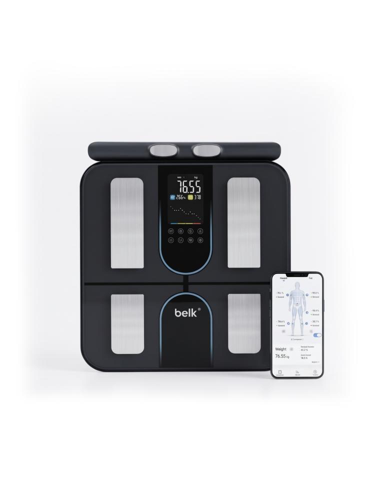 ميزان بيلك الذكي المطور لقياس تكوين الجسم الكامل مع مقبض سحب يدوي موديل BL-SC02 (Belk Smart Body Fat Scale)
