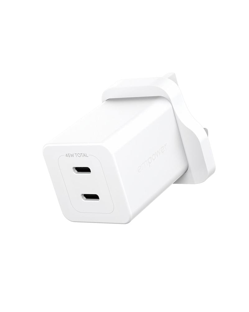 شاحن جداري سريع 45 واط بتقنية GaN من بانزر جلاس (Empower by PanzerGlass 45W GaN Charger)