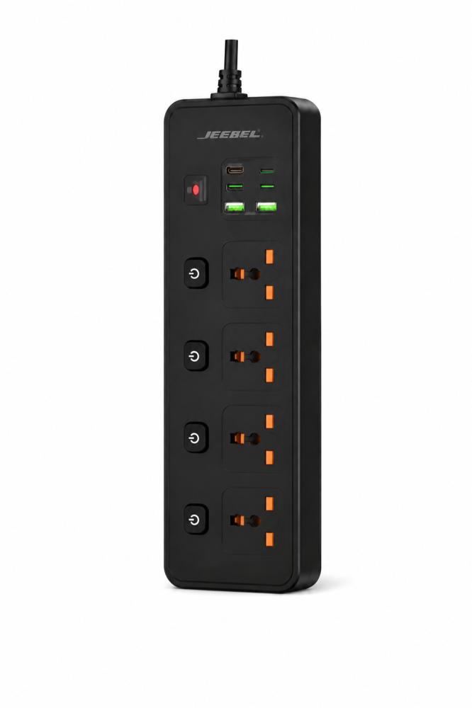 منصة توصيل طاقة ووصلة كهربائية 4 منافذ 3250 واط 5متر  VolTix من جيبيل (Jeebel VolTix 4-Way Power Socket 3250W)