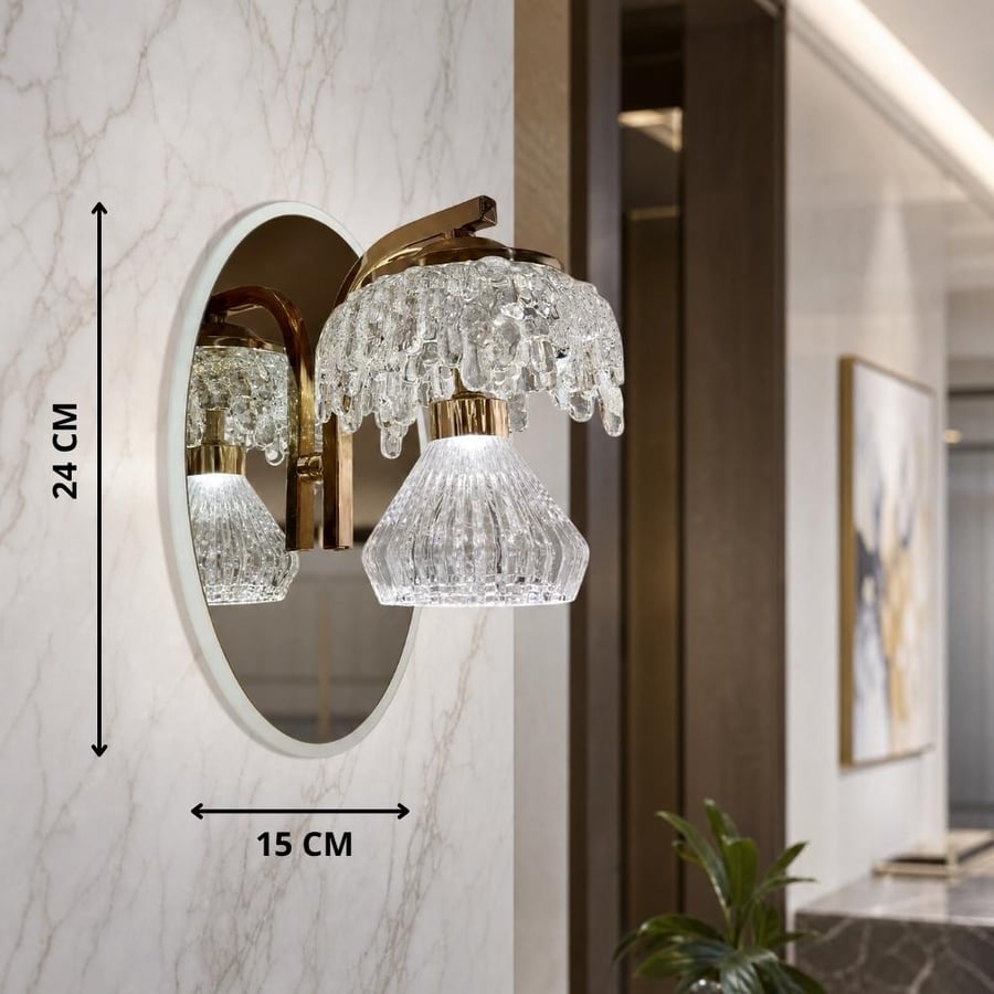 Modern Crystal Wall Fixture with White Warm White and Daylight Modes