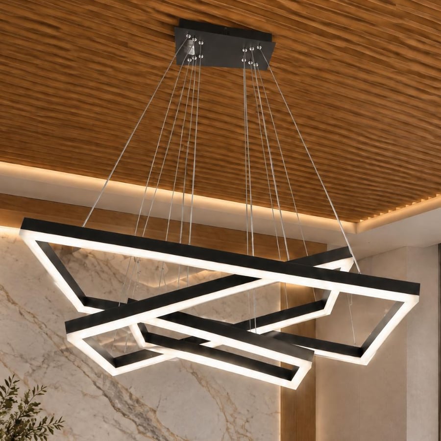 ثريا مستطيلة هندسية بإضاءة LED