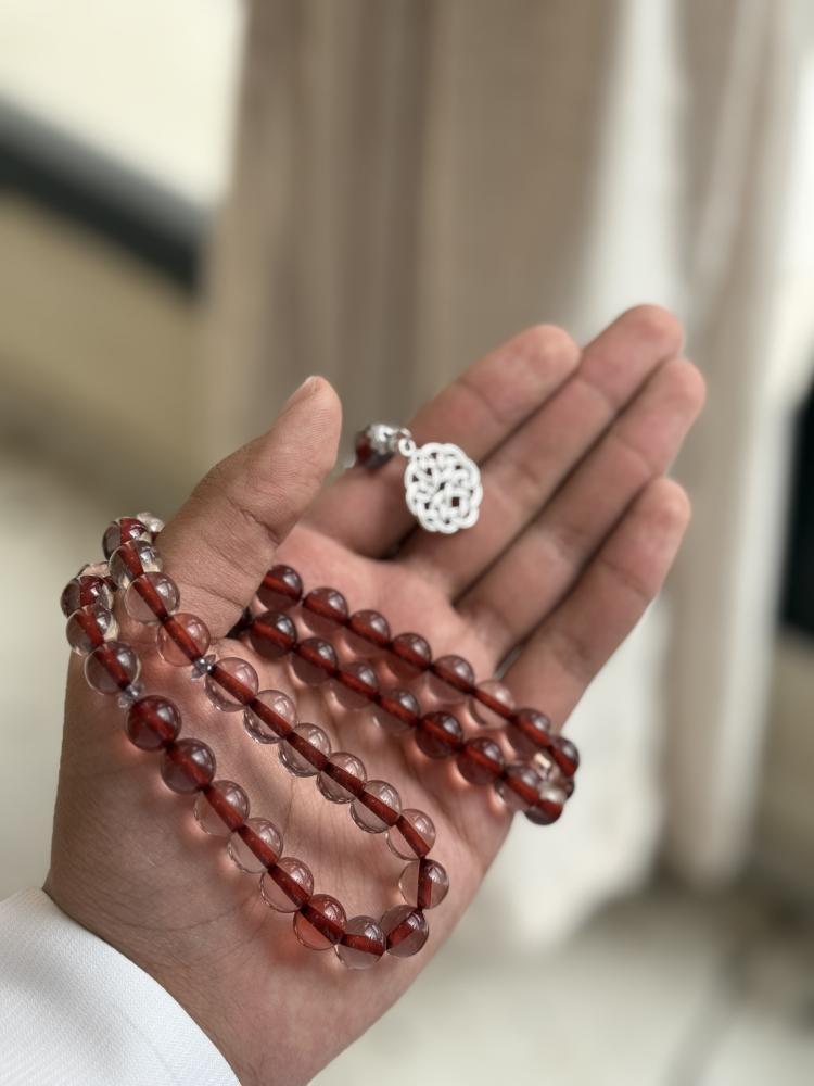 سبحة بكلايت عنابي مع التغليف 142