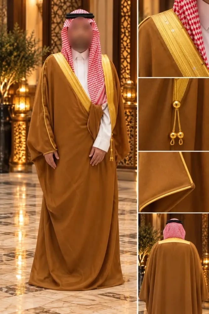تفاصيل البشت الأشقر الفاتح
