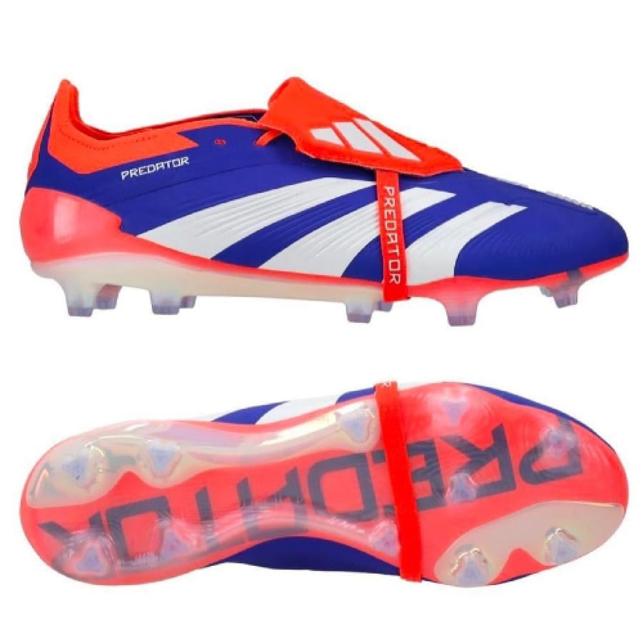 ADIDAS PREDATOR ELITE FOLD-OVER TONGUE FG ADVANCEMENT - LUCID BLUE/FOOTWEAR WHITE/SOLAR RED