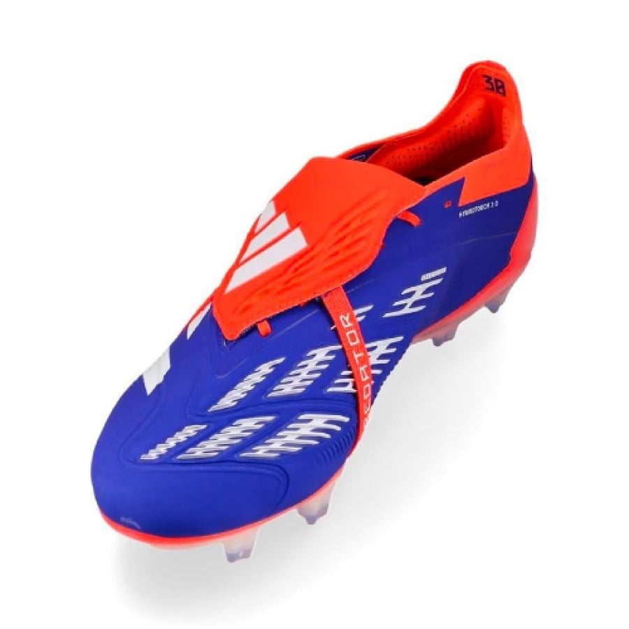 ADIDAS PREDATOR ELITE FOLD-OVER TONGUE FG ADVANCEMENT - LUCID BLUE/FOOTWEAR WHITE/SOLAR RED