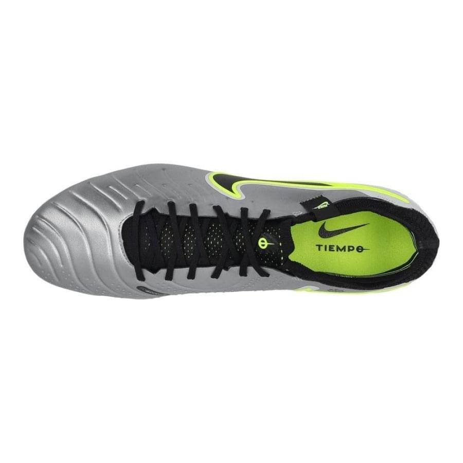 NIKE TIEMPO LEGEND 10 ELITE FG MAD VOLTAGE - METALLIC SILVER/BLACK/VOLT