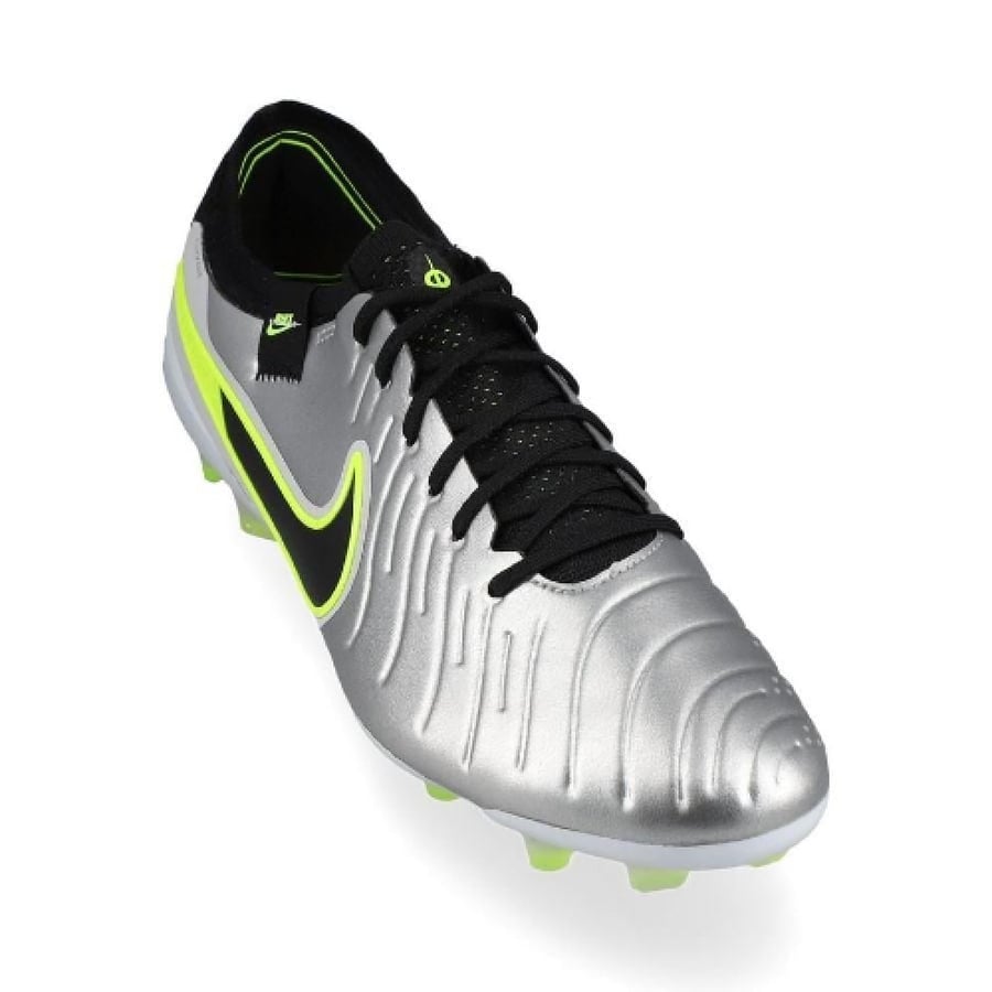 NIKE TIEMPO LEGEND 10 ELITE FG MAD VOLTAGE - METALLIC SILVER/BLACK/VOLT