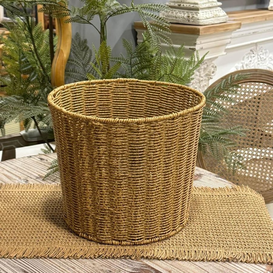 سلة خوص مدورة