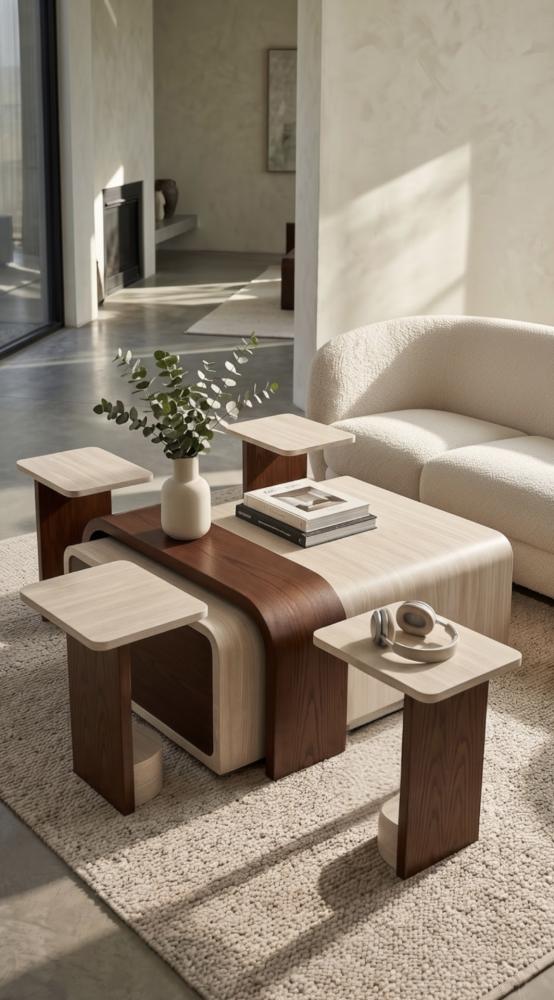 طقم طاولة ضيافة سنديان وبديل رخام