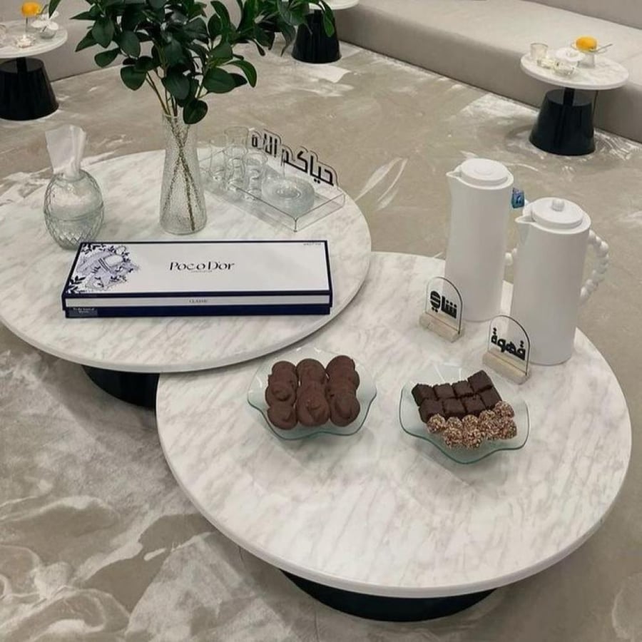 طقم طاولات ضيافة ارضي 8 قطع