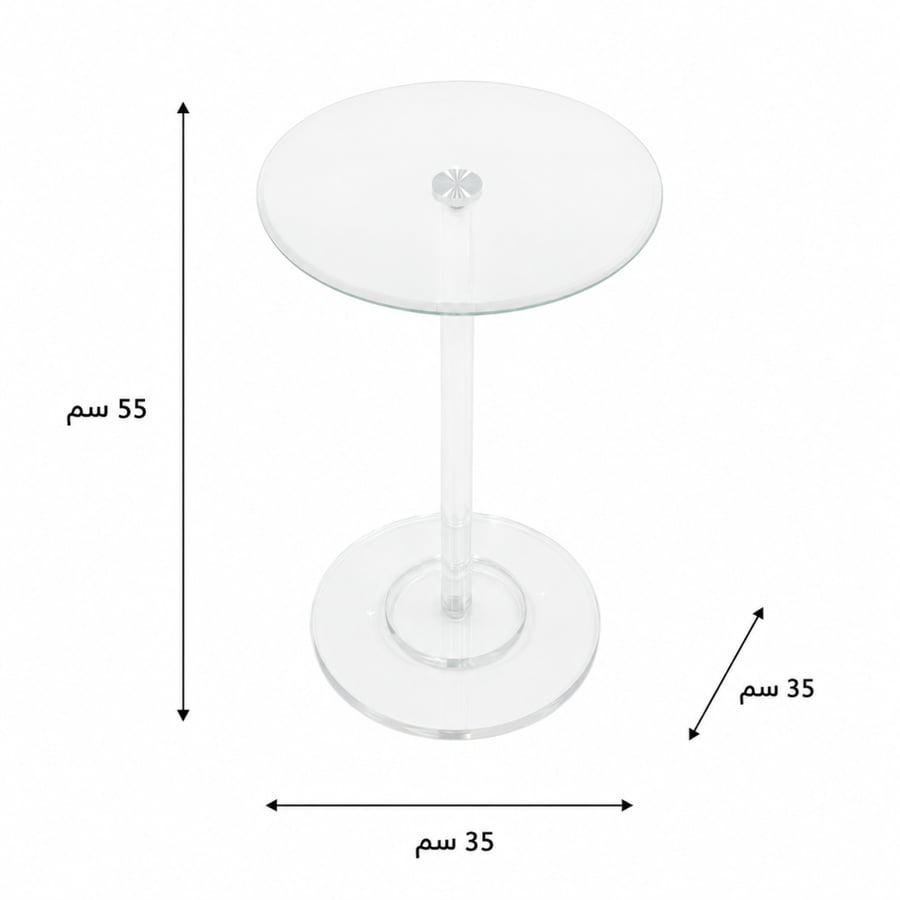 طاولة خدمة مفرد OG-22 CLEAR GLASS*عروض