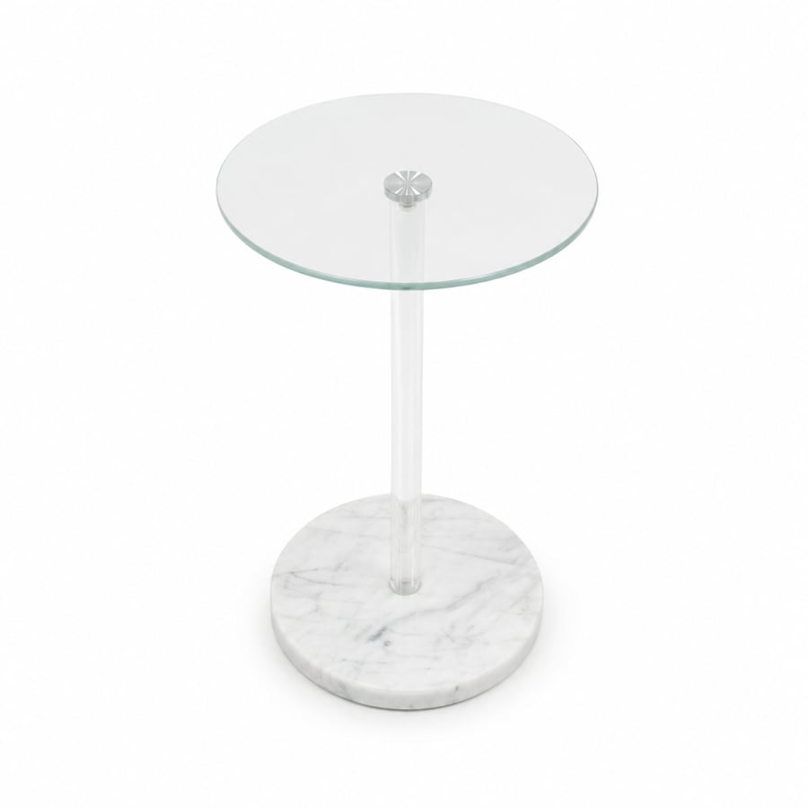 "طاولة خدمة مفرد OG-23 CLEAR GLASS +WHITE MARBLE"*عروض