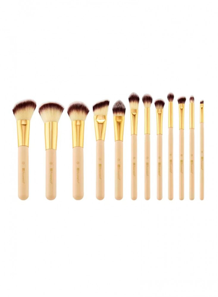 Beige / gold makeup brushes set