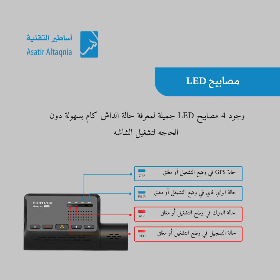 داش كام ثلاث كاميرات أمامية وخلفية وداخلية دقة 2K + فلتر عدسة مجانا