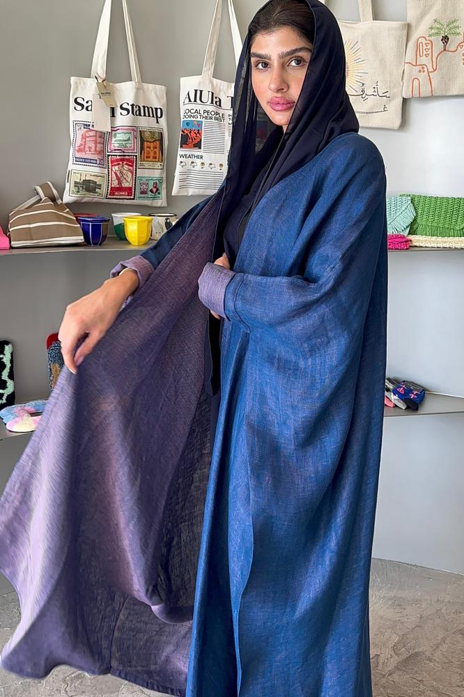 لينن دبل فيس ازرق/بنفسجي