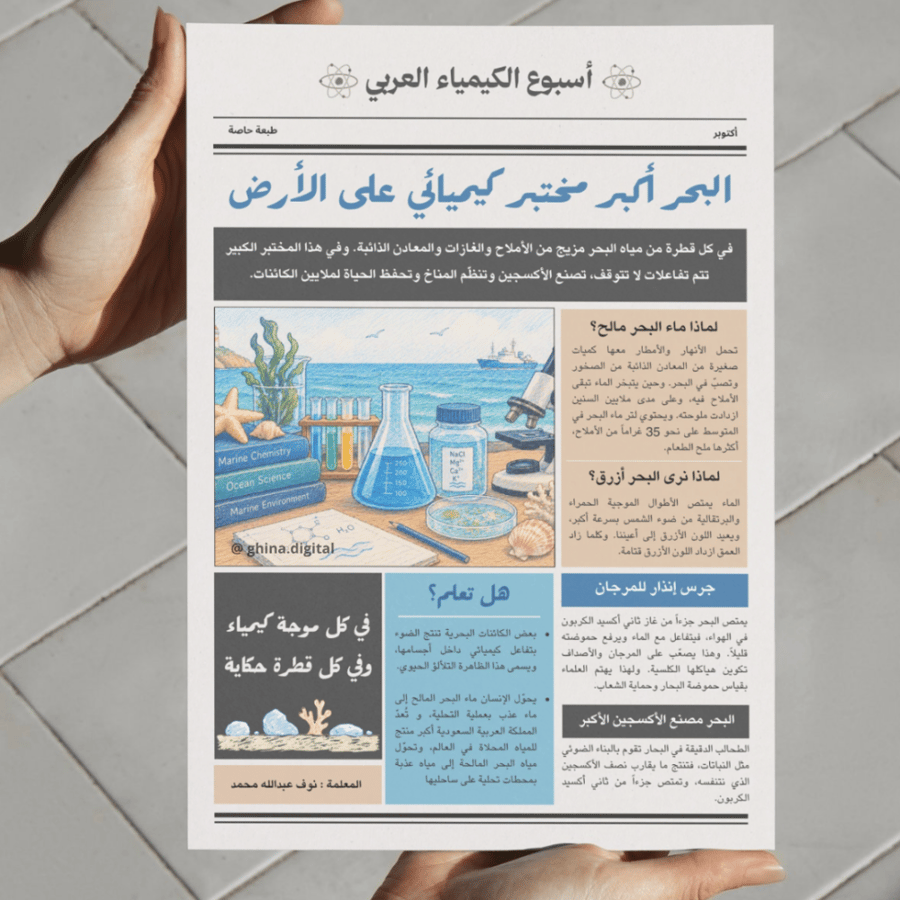 تصميم بروشور كيمياء البحار