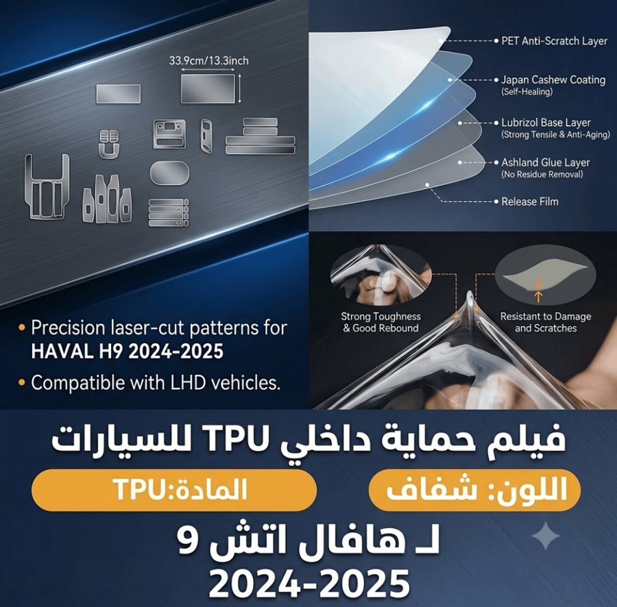 طقم حماية نانو TPU للداخلية - هافال H9 (موديلات 2023 -2027 )