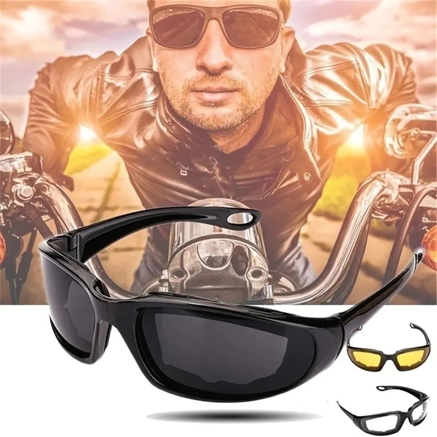 Eye protection glasses suitable for shooting or riding bicycles available with 3 different lenses