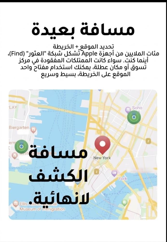 جهاز تتبع ذكي لاسلكي معتمد من Apple (Find My) - تتبع موقع دقيق عالميًا للمتعلقات والمزيد