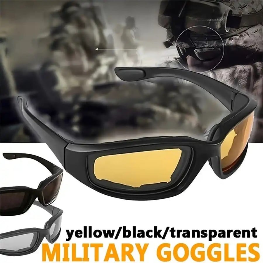 Eye protection glasses suitable for shooting or riding bicycles available with 3 different lenses