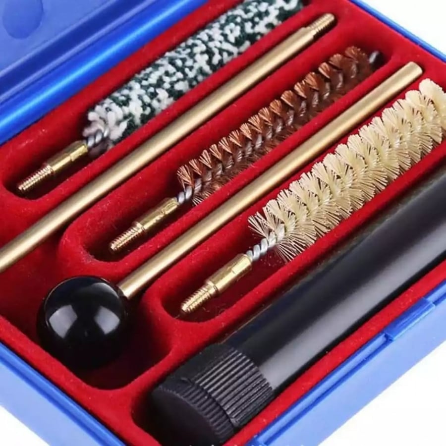 Cleaning kit for pistol in an elegant box, three calibers suitable for three calibers for pistols and rifles of the same caliber 9mm, 38 special, 357 magnum