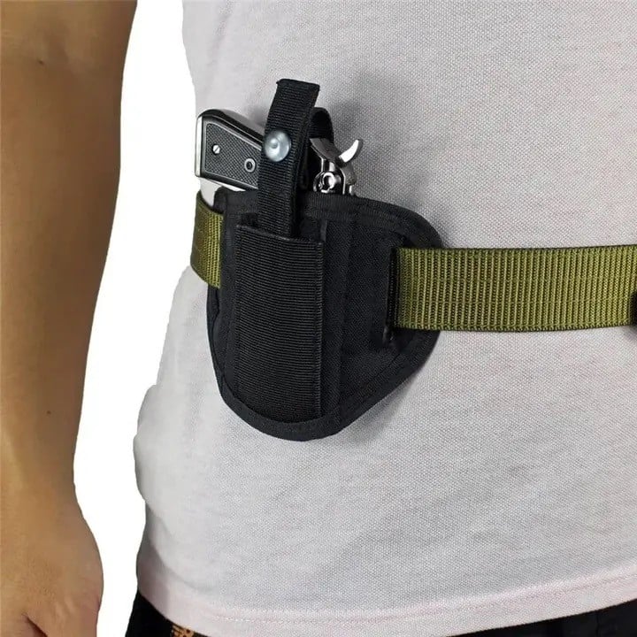 Holster tactical for carrying the pistol, attaches to the belt, secured
