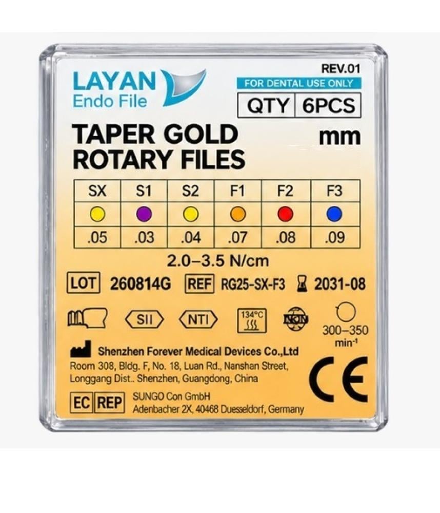 Layan Protaper Gold Rotary Files31mm pack of 6 / RG31