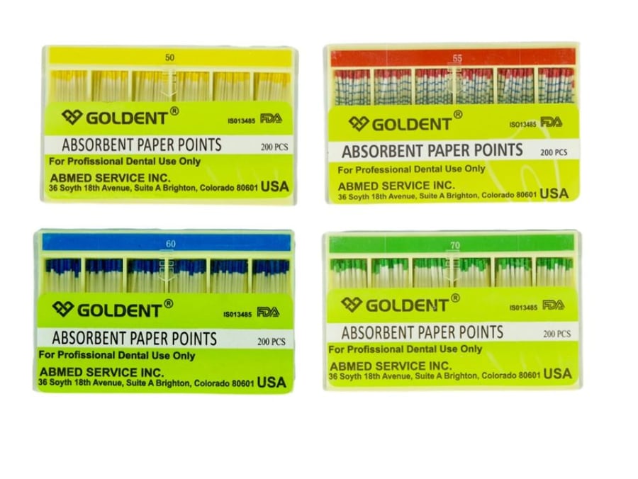 GOLDENT Absrobent paper point / Packed 200pcs