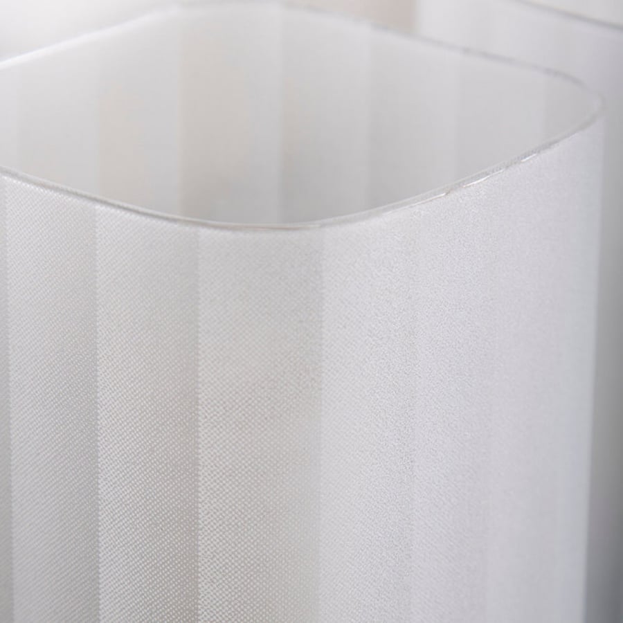 Classic apple with a steel base and striped frosted glass