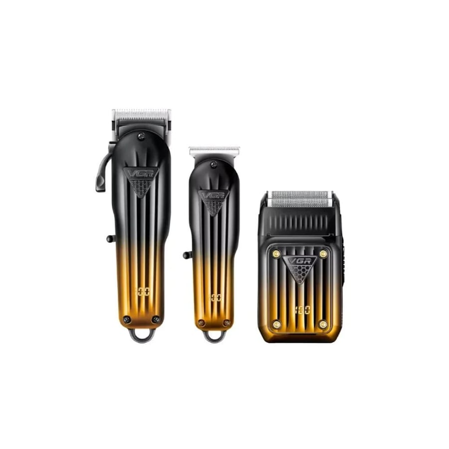 GJR - Multi-purpose 3-in-1 men's personal care set V-644 - Black and gold