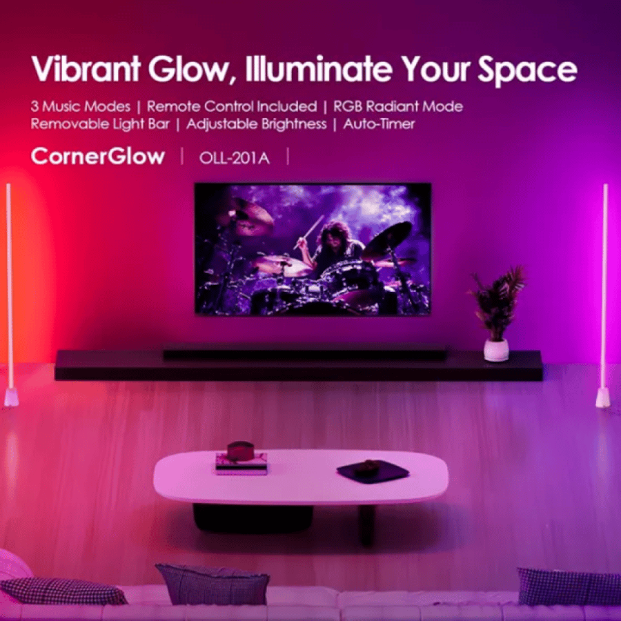 أورايمو مصباح أرضي بإضاءة محيطية CornerGlow - أبيض