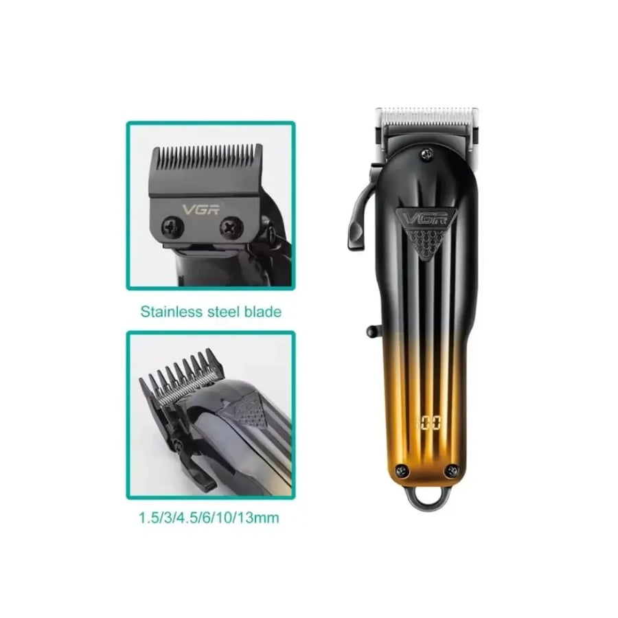 GJR - Multi-purpose 3-in-1 men's personal care set V-644 - Black and gold