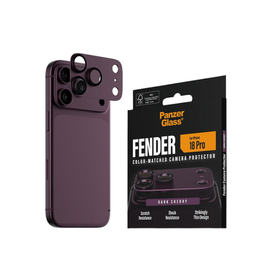 حماية كاميرا بانزر جلاس Fender كاملة ايفون 18 برو - عنابي