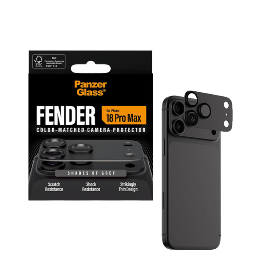 حماية كاميرا بانزر جلاس Fender كاملة ايفون 18 برو ماكس - رمادي
