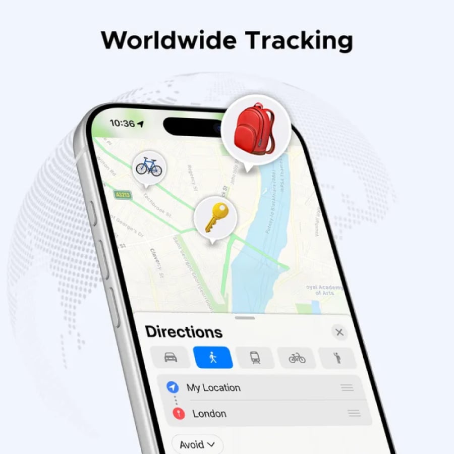 جهاز تتبع ذكي يوجرين FineTrack - رمادي