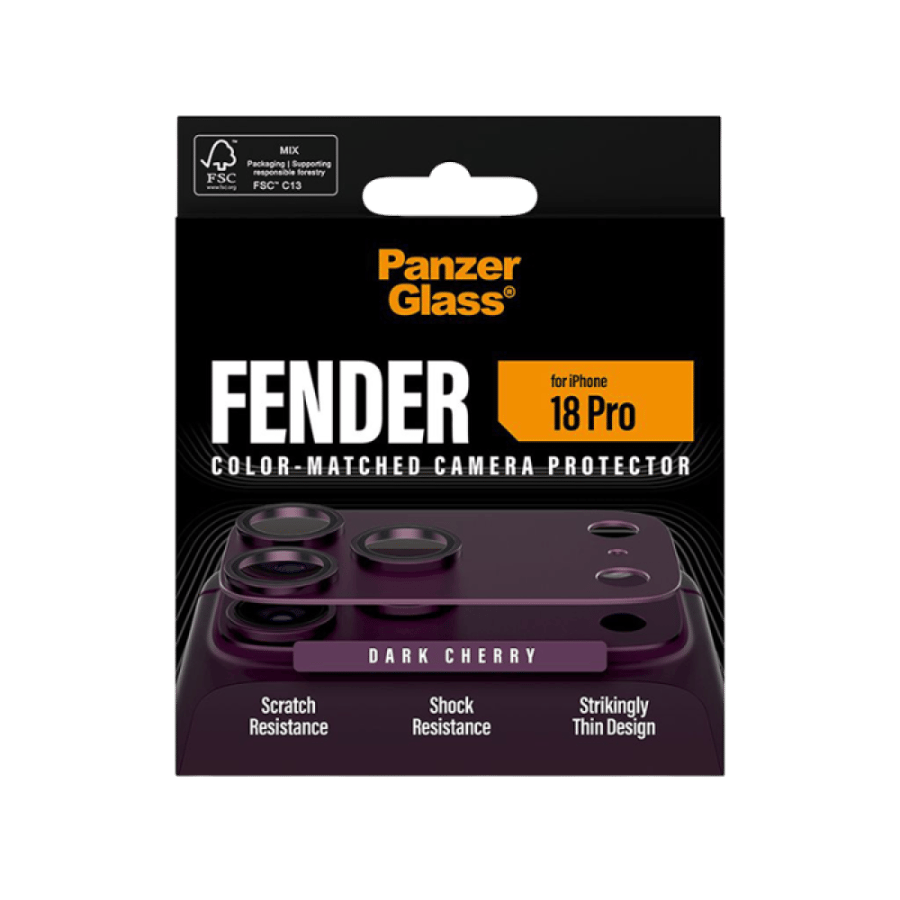 حماية كاميرا بانزر جلاس Fender كاملة ايفون 18 برو - عنابي