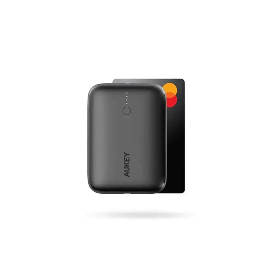 اوكي - بطارية AUKEY Basix Mini بسعة 10000mAh وبقوة 20W بمنفذ USB-C ومنفذ USB-A - اسود