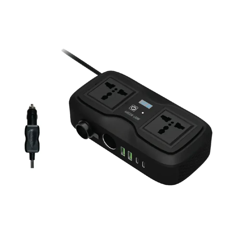 محول طاقة للسيارة GC-233 بقوة 200 واط من GreenLion