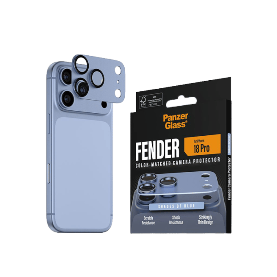 حماية كاميرا بانزر جلاس Fender كاملة ايفون 18 برو - أزرق